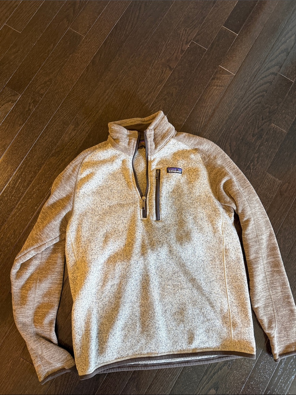 Patagonia Men's Heathered Beige Quarter-Zip Pullover